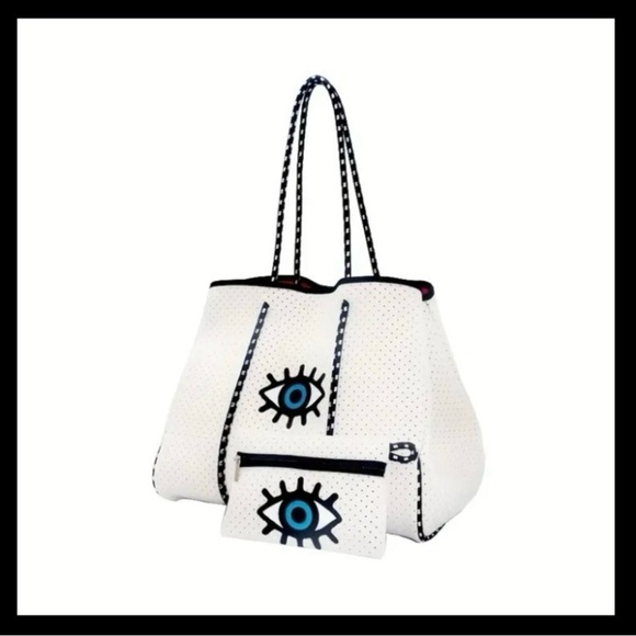 Large Neoprene Tote with Evil Eye - Picture 6 of 8